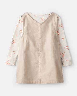 Product image 2 of Toddler Girl 2-Piece Heart Print Cotton Long-Sleeve Dress - Brown