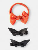Orange/Black - Baby 3-Piece Halloween Hair Accessories - Orange/Black, Selected