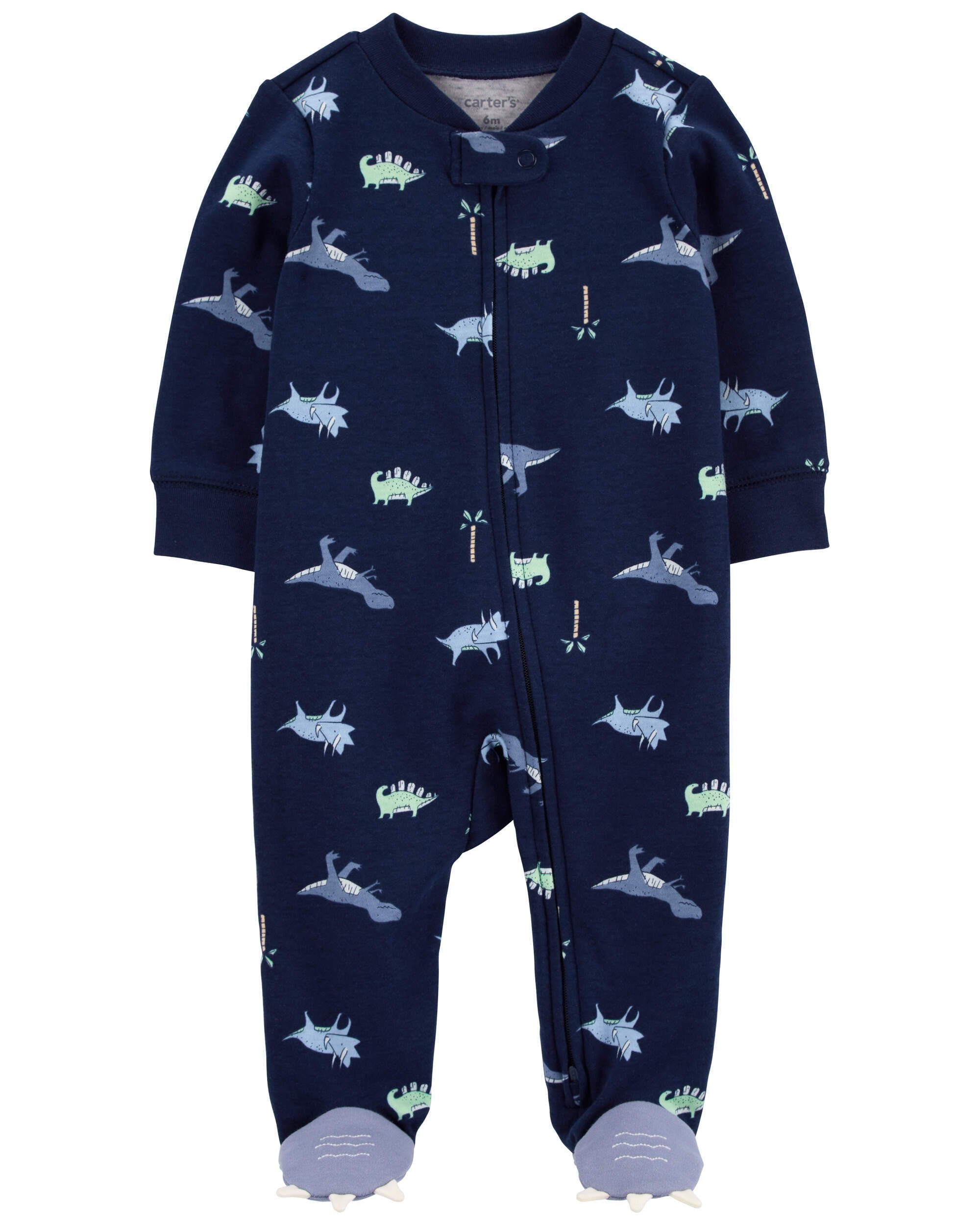 Baby Arctic Animals Zip-Up Velboa Sleep & Play Pajamas