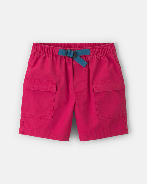 boys canvas cargo shorts - red