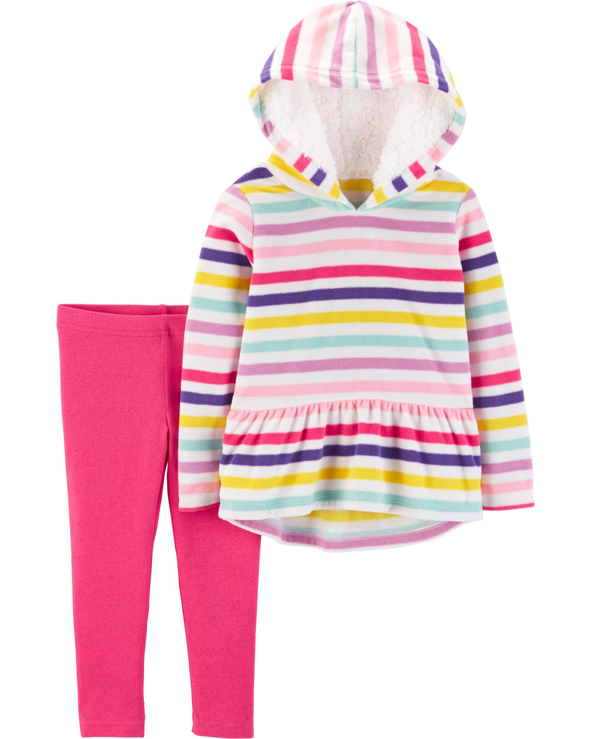 CARTERS SHIRT LEGGING 2 PIECE SET FLEECE GIRLS OUTFIT TOP BOTTOMS PANTS INFANTS