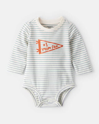 Baby Boy Sweetest Baby Brother Cotton Long-Sleeve Graphic Bodysuit - Navy Blue