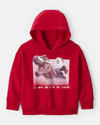 Boys DayDream Fleece Christmas Santa Shark Long-Sleeve Hoodie - Navy