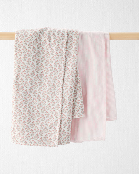 Baby Girl 2-Pack Organic Cotton Muslin Swaddle Blankets