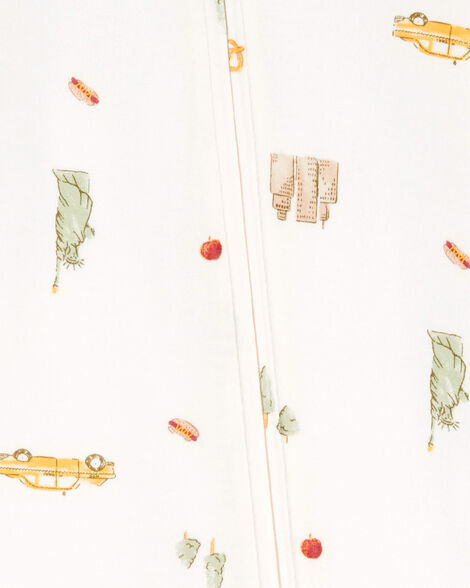  Product image 3 of New York City Print Footie 1-Piece PurelySoft Pajamas - Ivory