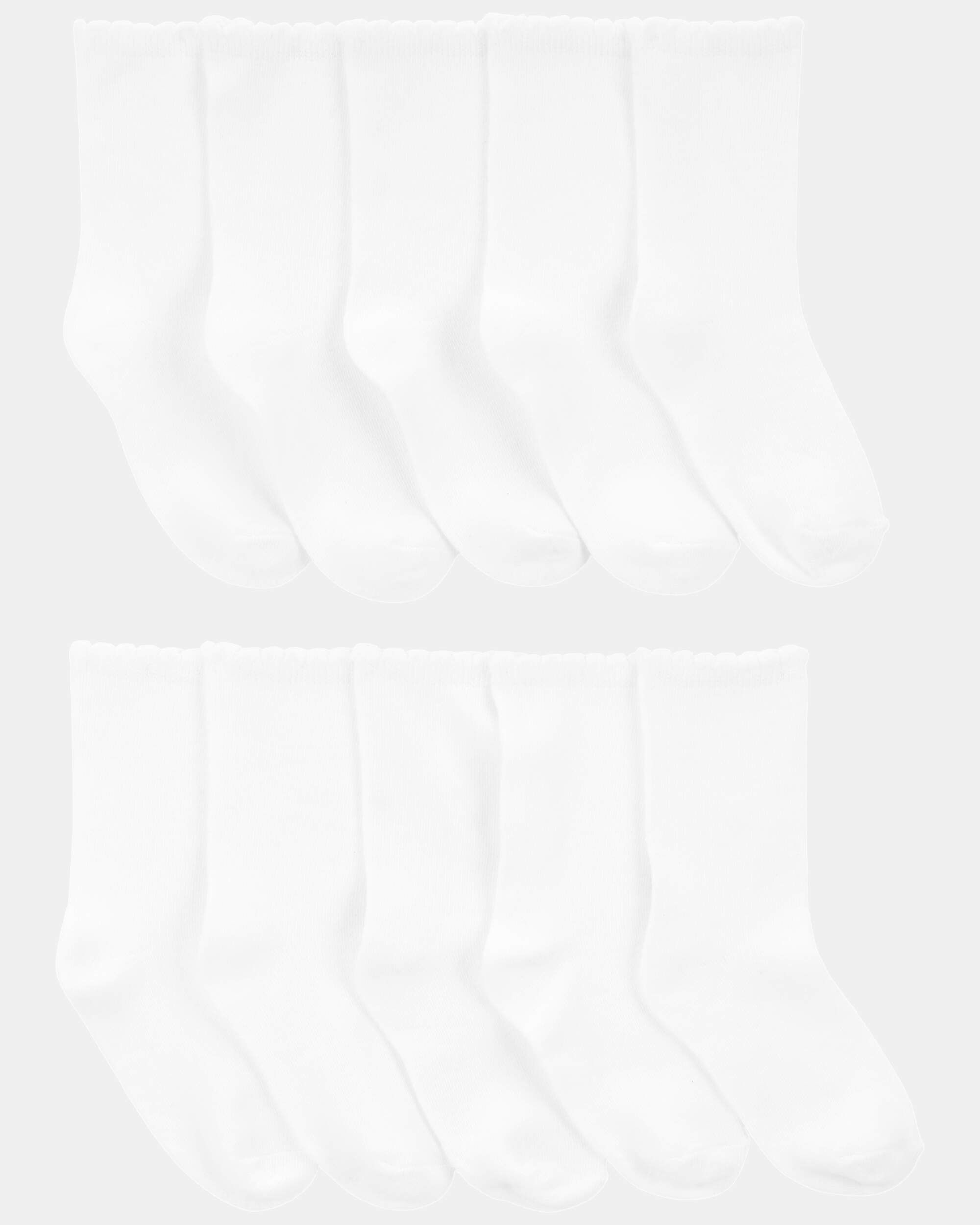Kid 10-Pack Scallop Crew Socks
