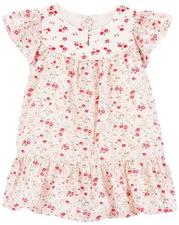 Baby Floral Print Flutter Dress
