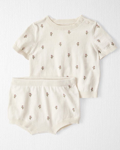  Product image 1 of Baby 2-Piece Organic Cotton Floral-Print Sweater Set