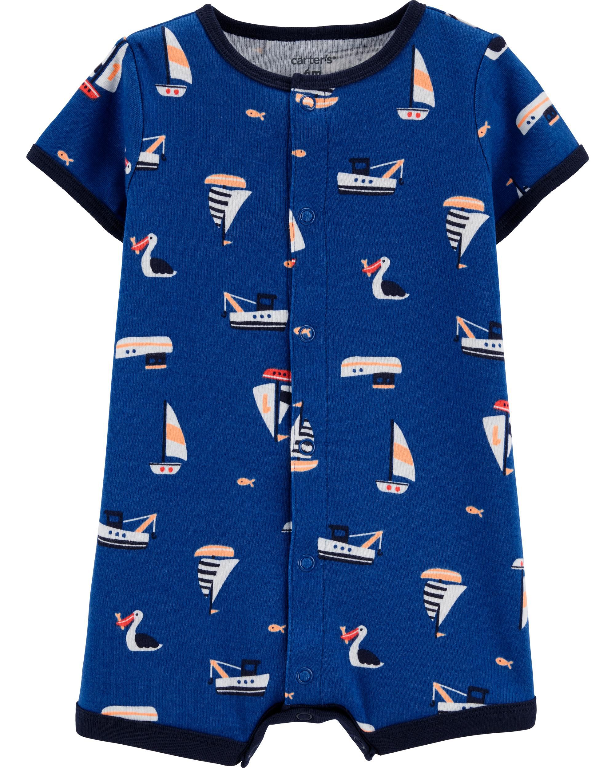  *CLEARANCE* Sailboat Snap-Up Romper 