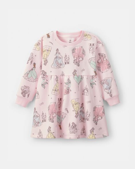 Toddler Girl Disney© Princess Fleece Sweatshirt Dress - Pink