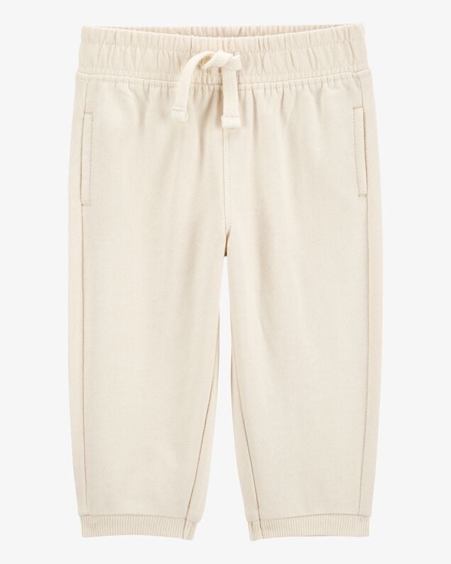 Product image 1 of Baby Pull-On French Terry Joggers - Cream