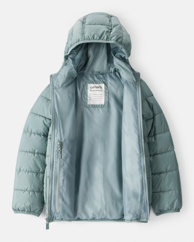 Product image 2 of Kid Hooded Puffer Jacket - Green