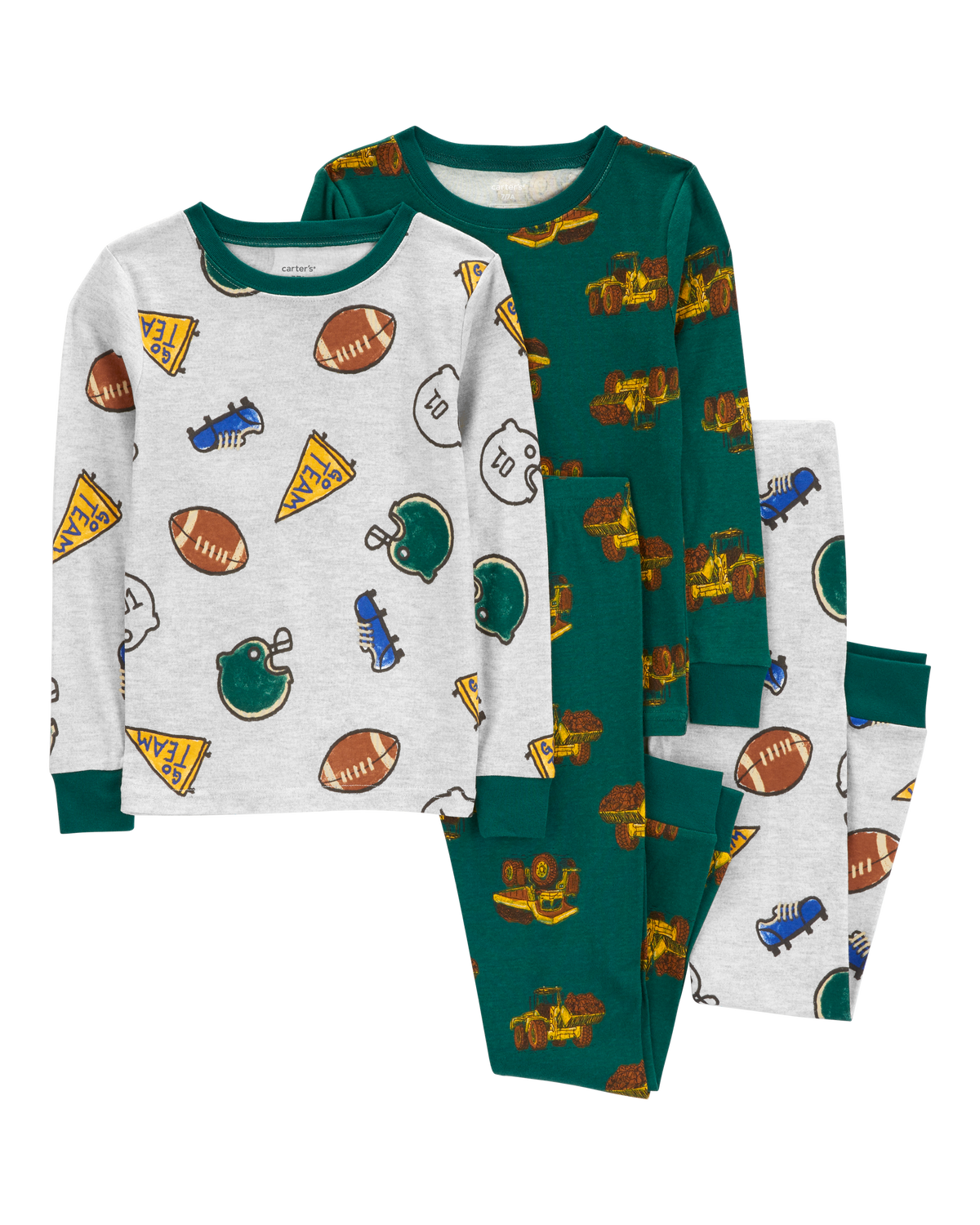 Kid 4-Piece Sports 100% Snug Fit Cotton Pajamas - Carter's