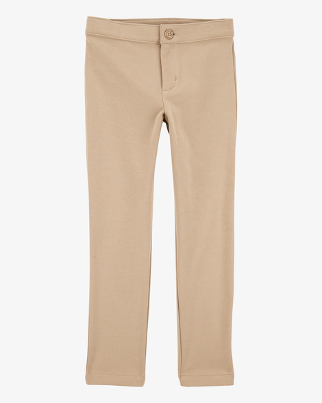 Kid Ponte Knit Uniform Pants - Khaki