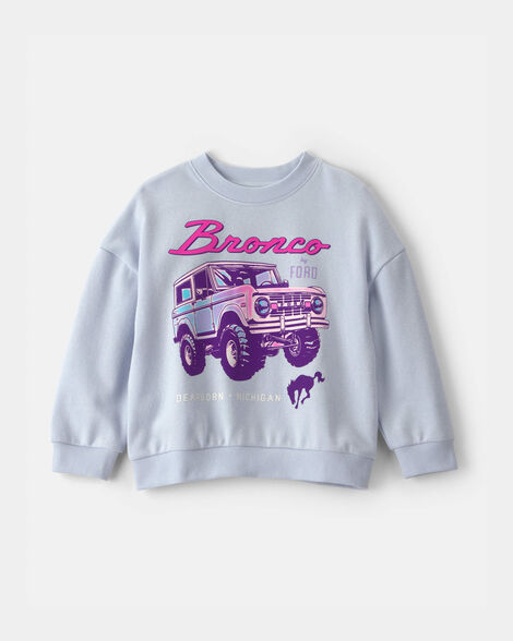 Toddler Girl Ford Bronco French Terry Pullover Sweatshirt - Blue