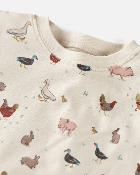 Toddler Organic Cotton Snowman Print Pajamas