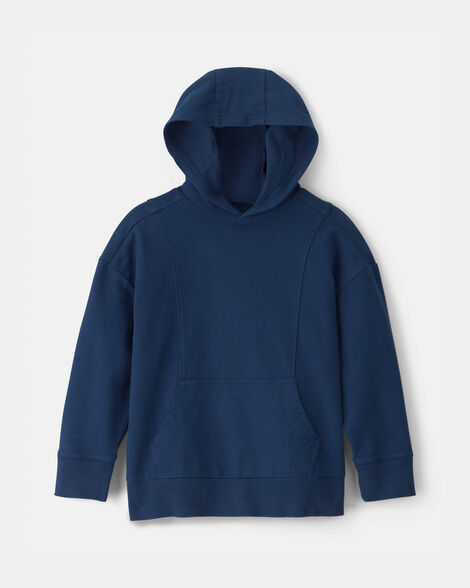 boys french terry hoodie - navy blue