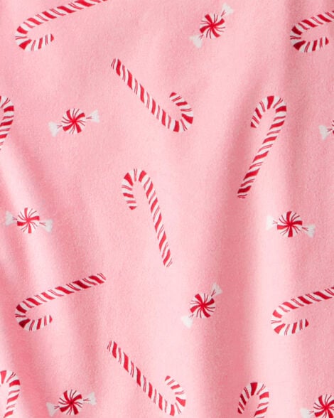 Adult Pink Peppermints Long-Sleeve Loose Fit 2-Piece Pajamas - Pink