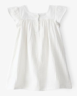 Product image 2 of Toddler Solid Flutter-Sleeve Dress - White