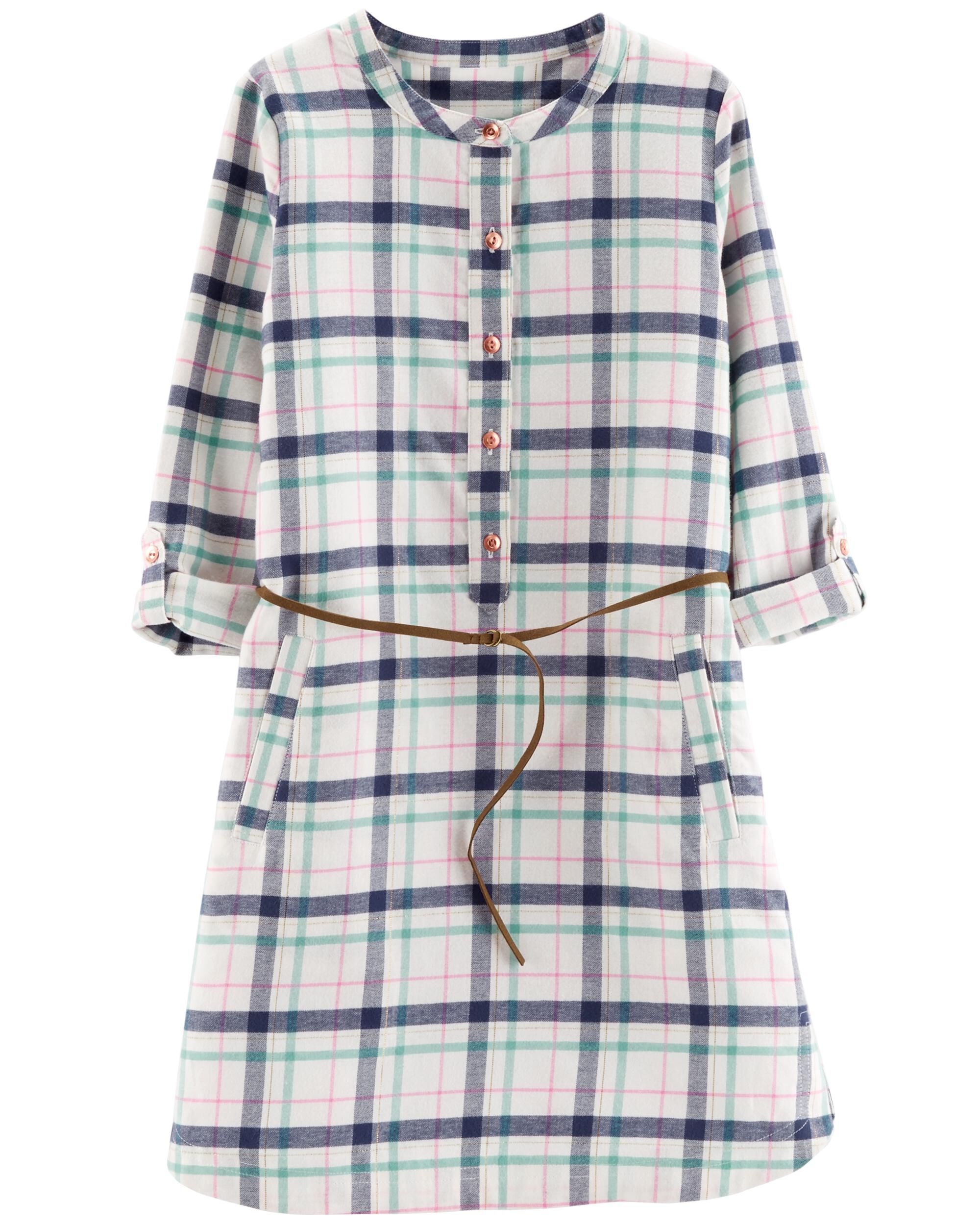 carter's plaid flannel dress
