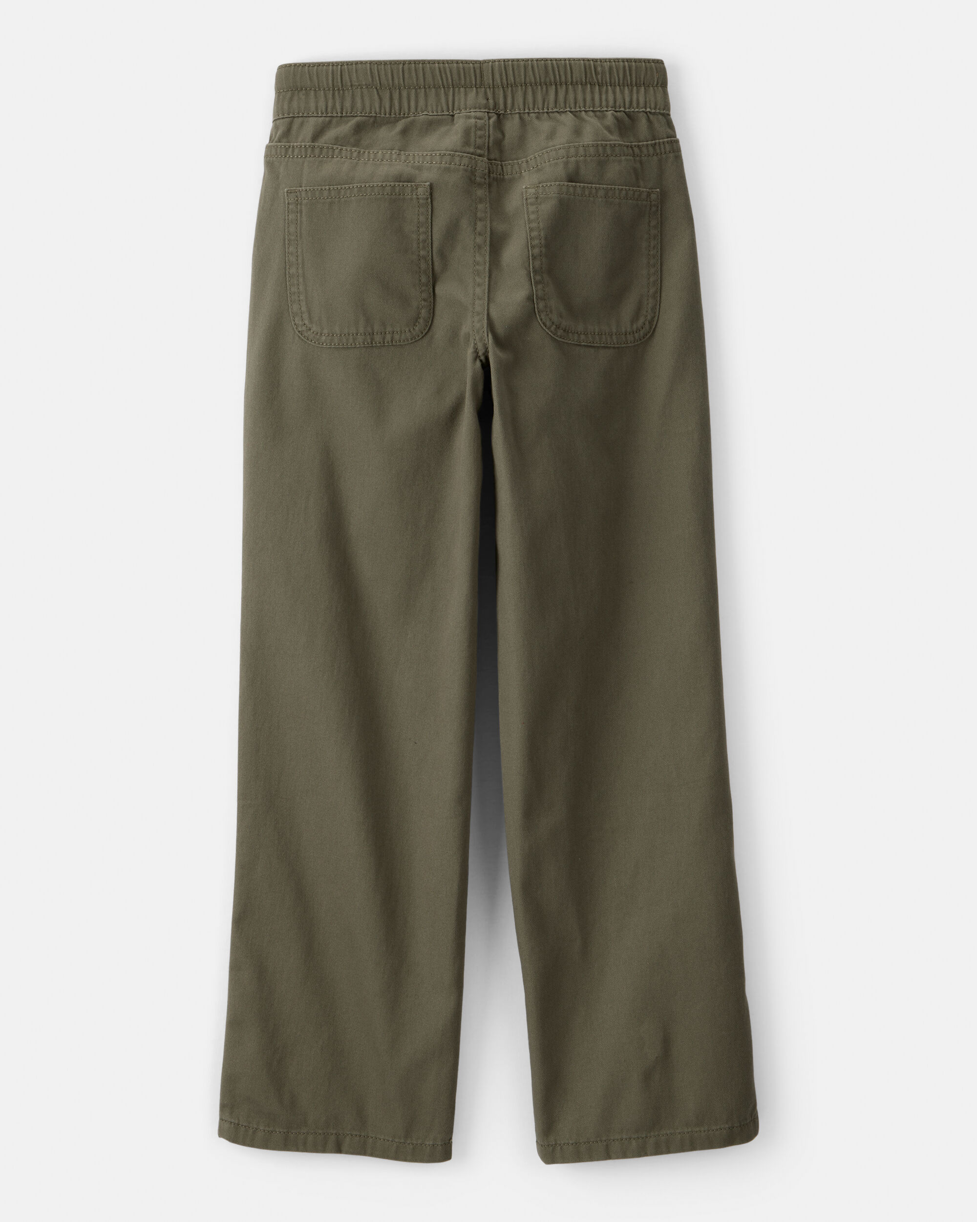 Girls Cotton Wide-Leg Pants - Green