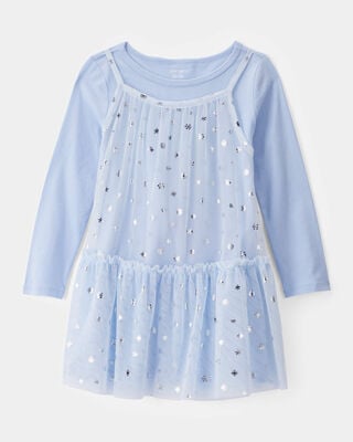 Product image 1 of Toddler Girl Snowflake Princess Tulle Dress - Blue