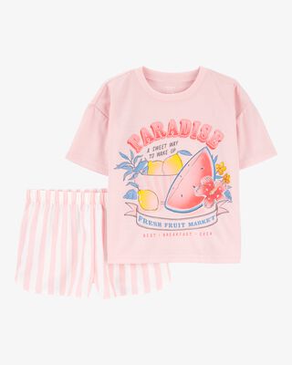 Product image 1 of Kid 2-Piece Fruit Print Loose Fit Pajamas