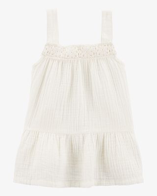 Product image 1 of Baby Gauze Eyelet Tank - Ivory