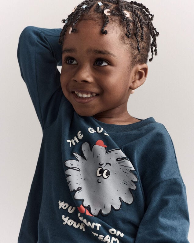 Product image 2 of Toddler Boy Squish Character Long-Sleeve Relaxed Graphic Tee - Deep Teal