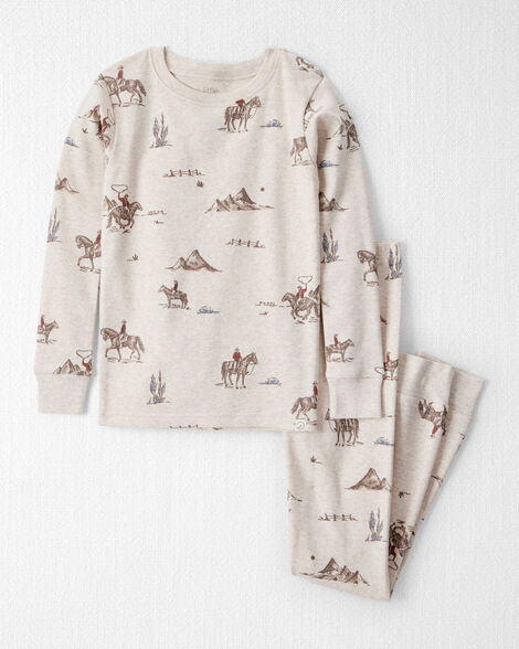 Kid Organic Cotton Pajamas in Western Rodeo Print
