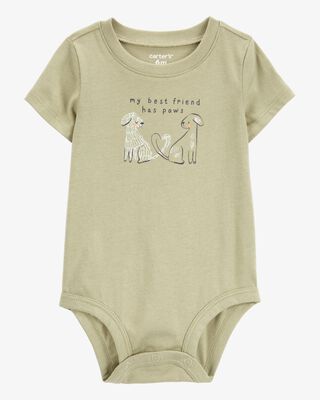 Product image 1 of Baby Dog Best Friend Short-Sleeve Bodysuit - Olive