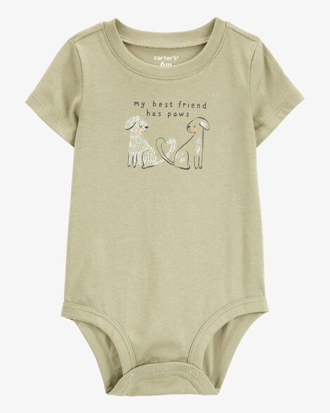  Product image 1 of Baby Dog Best Friend Short-Sleeve Bodysuit - Olive