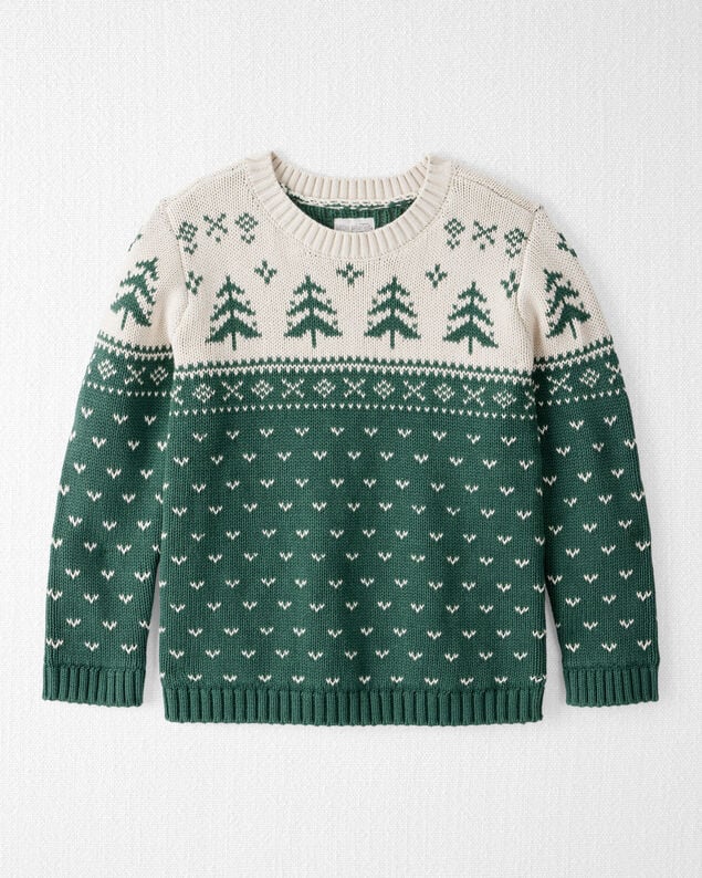 Product image 1 of Kid Organic Cotton Evergreen Fair Isle Sweater 