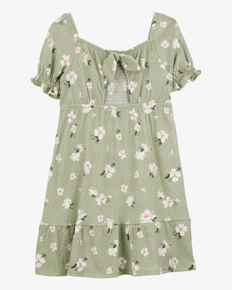  Product image 2 of Kid Smocked Floral Dress- Green
