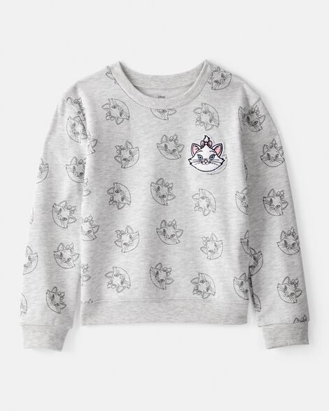 girls aristocats marie pullover sweatshirt - grey