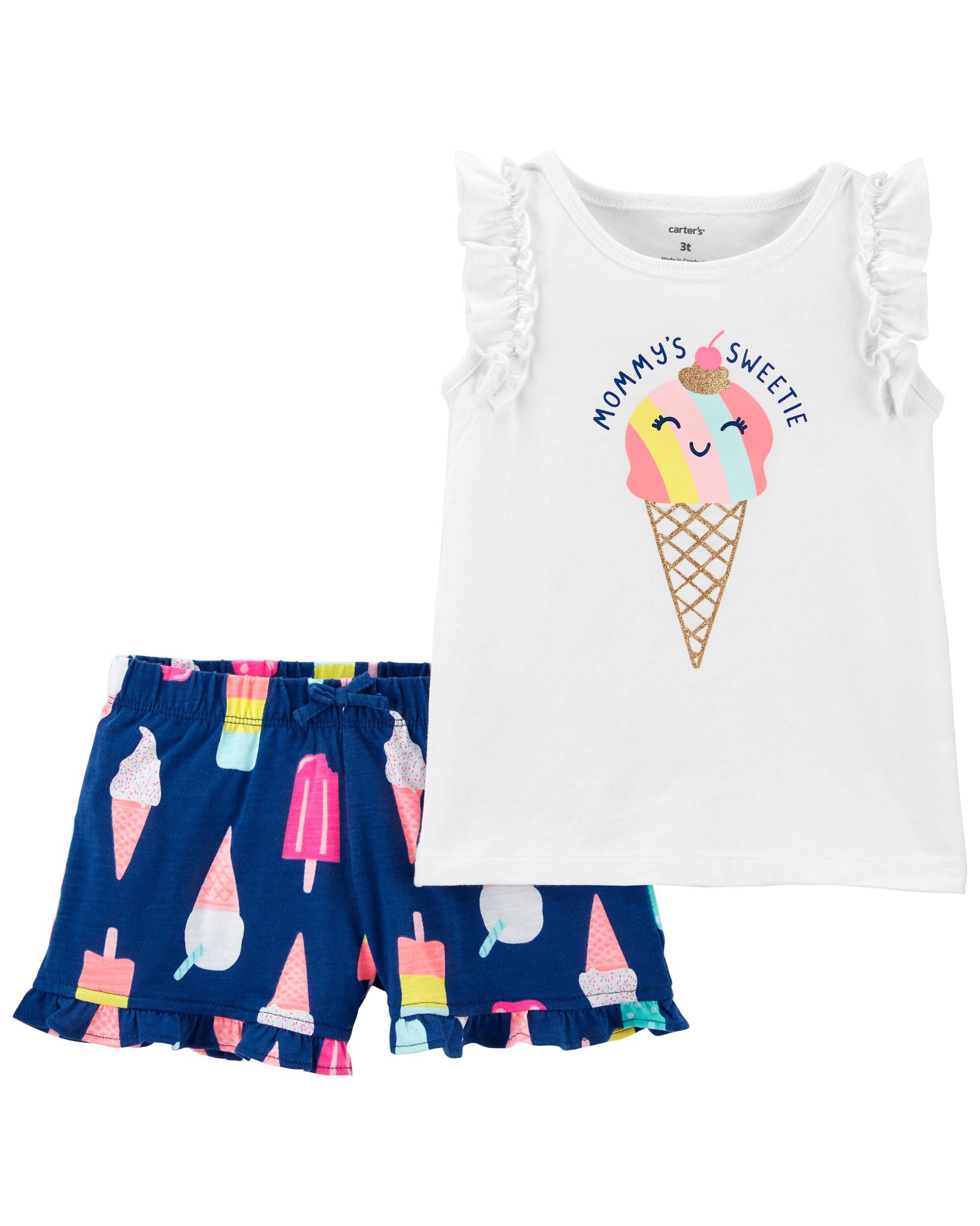 *DOORBUSTER* 2-Piece Ice Cream Jersey Tee & Short Set