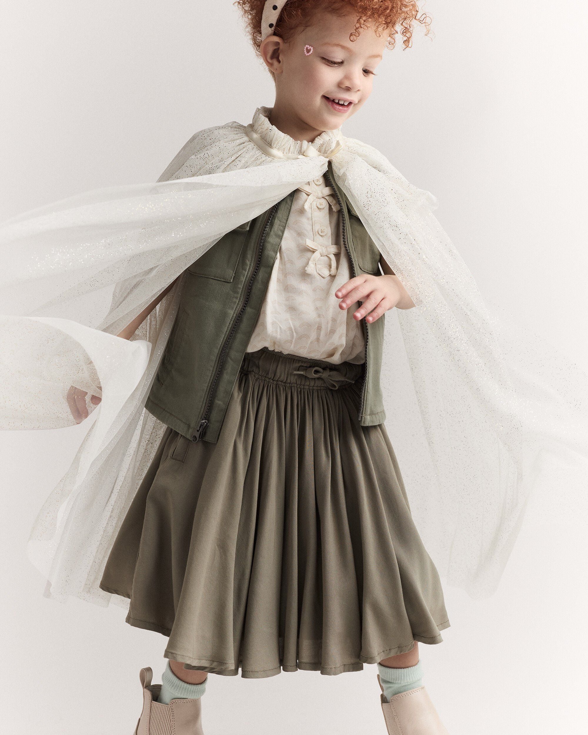Otter Avenue Toddler Girl Confetti Dress Up Cape 3T Up CreamGold 18$