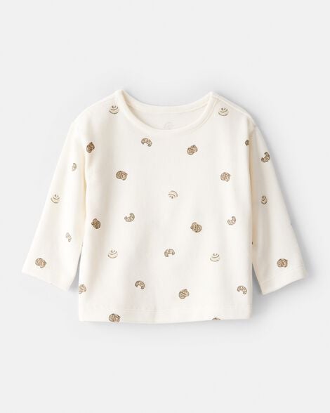 baby boy pastry print long-sleeve tee - cream