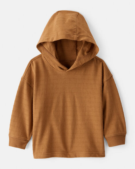 Product image 1 of Baby Boy Cotton Long-Sleeve Hooded Top - Brown
