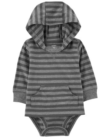 Baby Striped Hooded Bodysuit