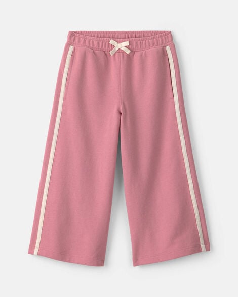 french terry wide-leg pants - pink
