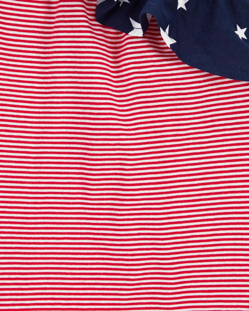 Red/Navy Toddler 4th Of July OneShoulder Top