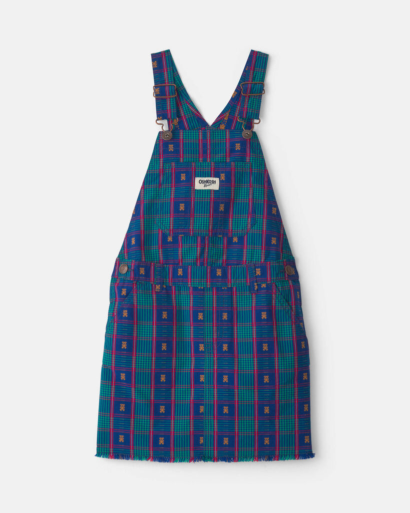 OshKosh B'gosh Girls Bear Plaid Skirtall 10 Navy Blue