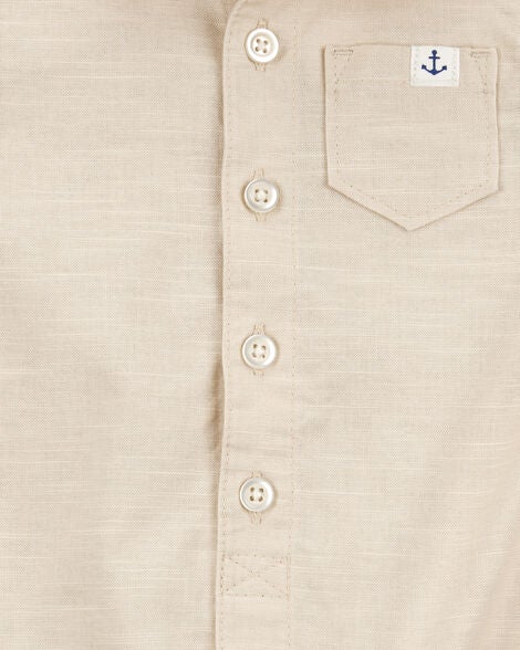  Product image 2 of Baby Button-Front Romper- Tan