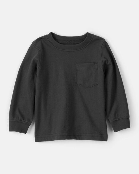 baby boy long-sleeve pocket tee - black