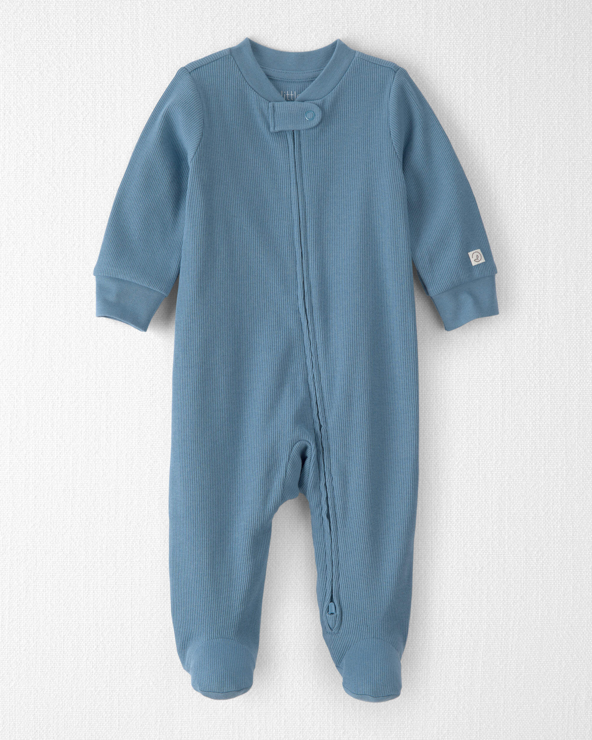 Little Planet Baby Organic Cotton Rib Sleep & Play Pajama 3M Iguana Teal