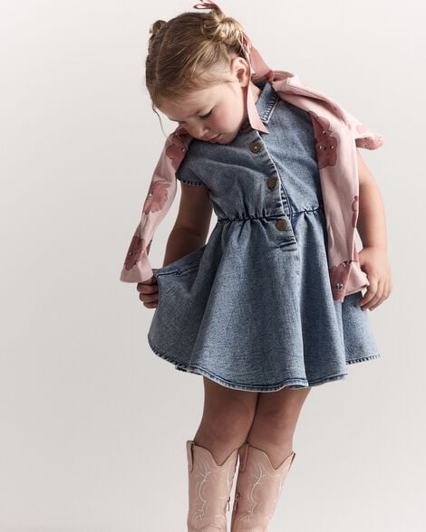 Toddler Girl Avenue Twirl™ Dress in Denim - Blue
