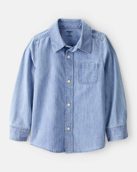 Boys Chambray Long-Sleeve Button-Down Shirt