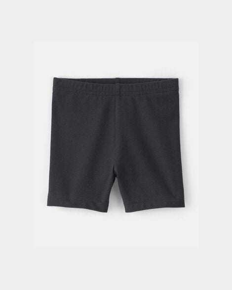 baby girl solid bike shorts - black