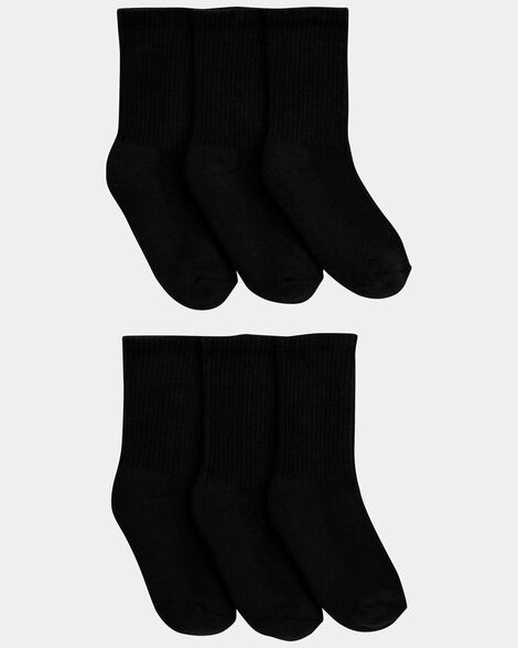 toddler boy 6-pack crew socks - black